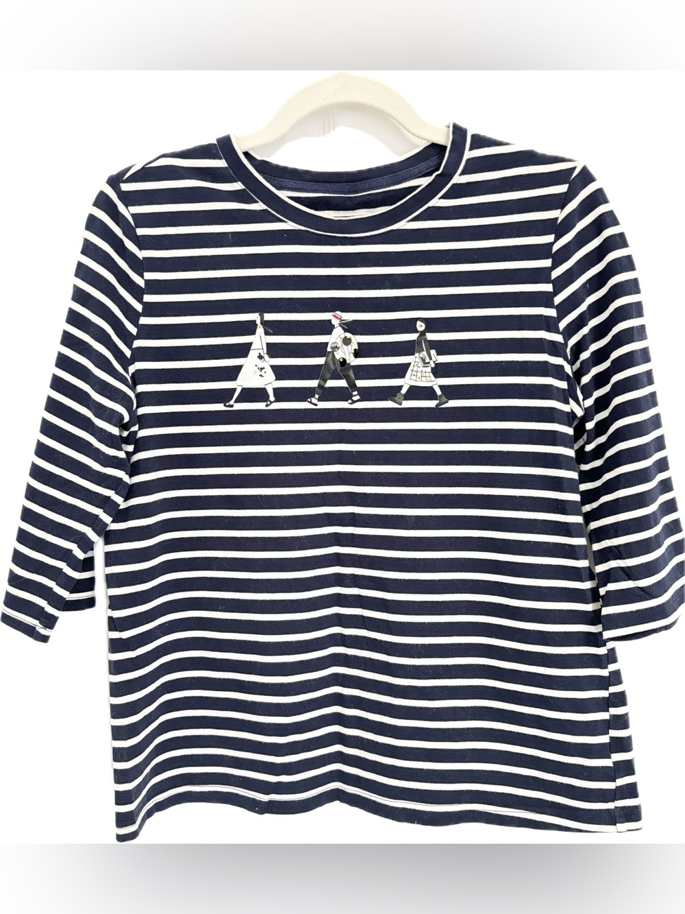 Striped Navy & White Long Sleeve Top